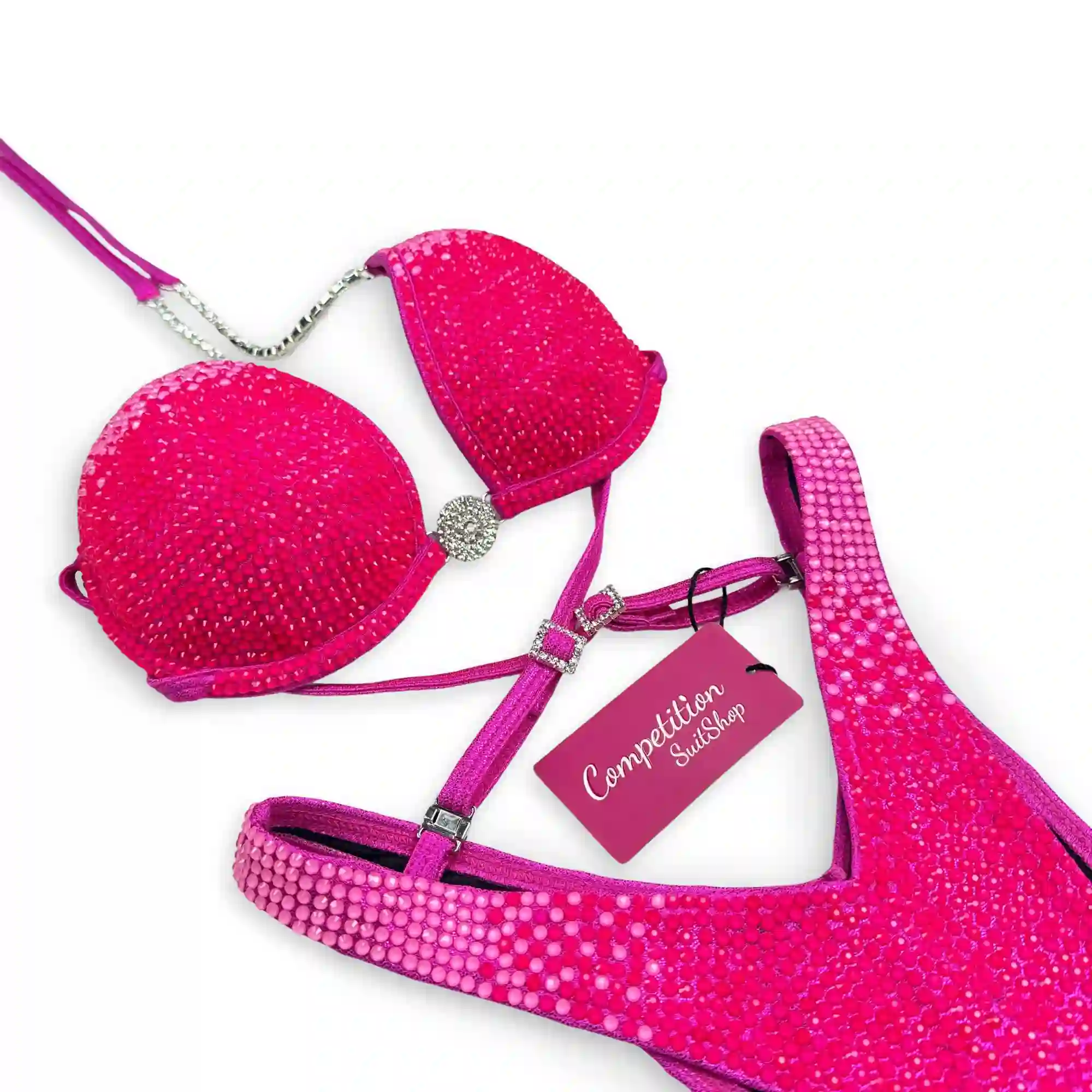 Bright Neon Fuchsia Figure Competition Suit F1055